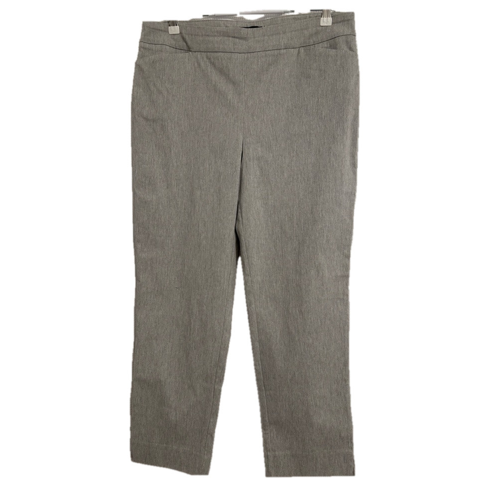 Hilary Radley Women's L Light Gray Business Casual Office Stretch Ankle Pants